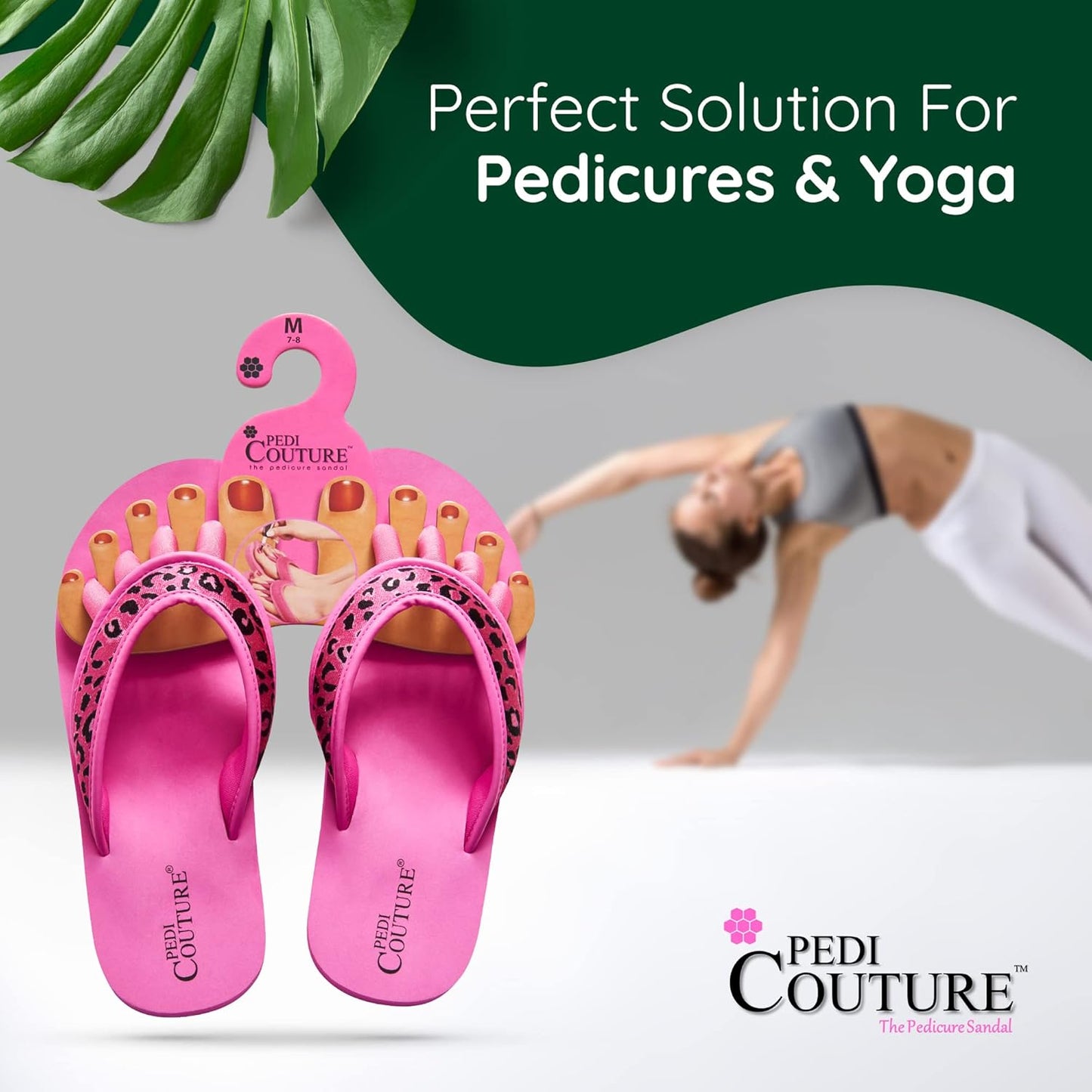 Pedi Couture Pedicure Sandals with Built In Toe Separators for Women - Comfortable Spa Style Flip Flops for Home, Salon, Yoga & Gym Use