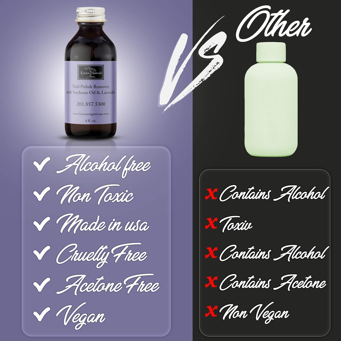 Unscented Nail Polish Remover with Amazing Nail Polish Remover Wipes & Lavender Remover