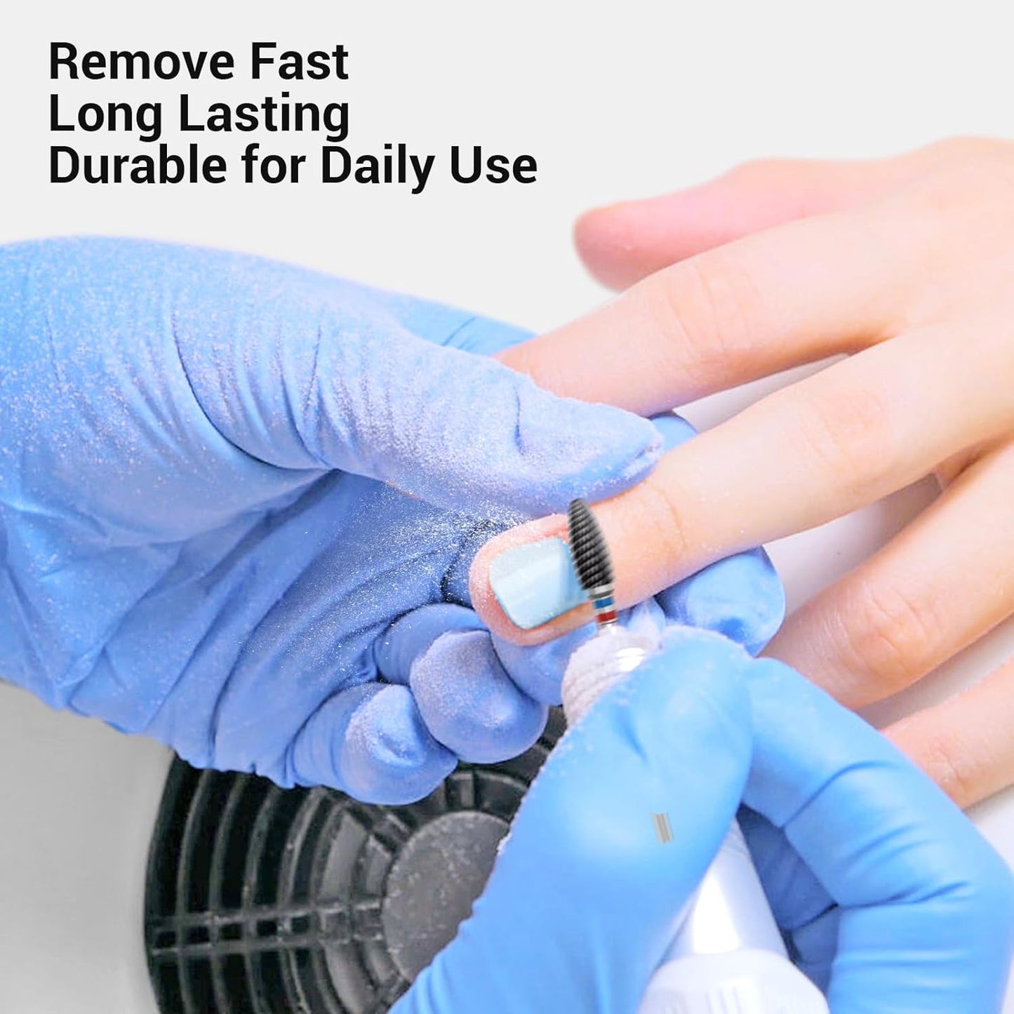 MelodySusie Ceramic Nail Drill Bit, 3/32'' (2.35mm) Professional Acrylic Nail File Flame Drill Bit for Manicure Pedicure Cuticle Gel Nail Polishing, Beginners Bits, Black, Series Bit-S, Medium