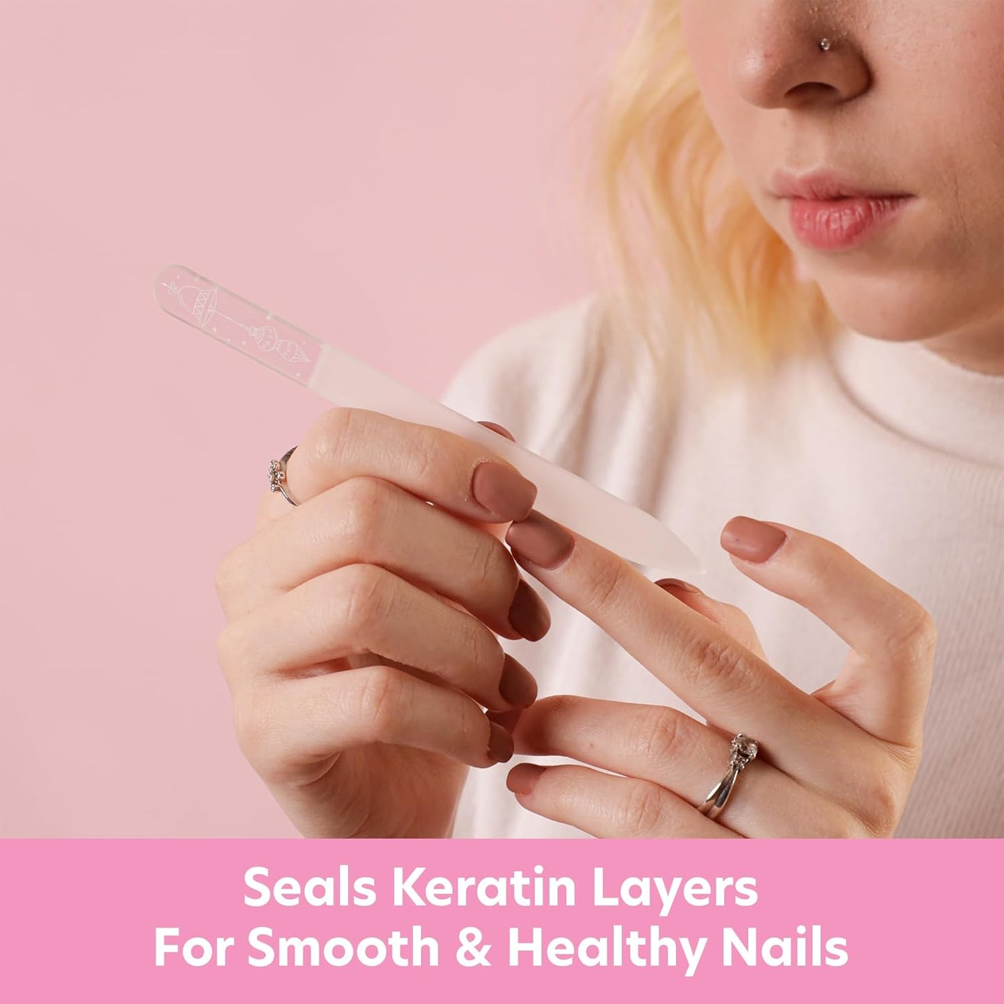 Christmas Gift Set - 3 Czech Glass Nail Files, Ideal Stocking Stuffer for Teen Girls, Beautiful Nail Care Gift for Women, Limited Edition by Bona Fide Beauty