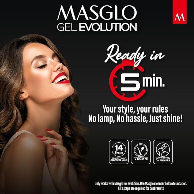 MASGLO Gel Evolution Nail Polish Super Bowl Set 3 PCs Shades of Differents Color - No U/V Lamp, Duration Up to 12 days