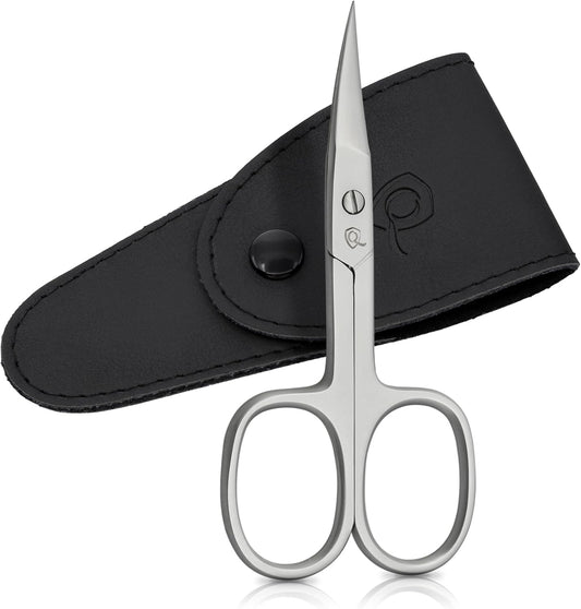 Solingen Nail Scissors Curved Blade – Precision Stainless Steel for Fingernails & Toenails, Manicure & Pedicure, Extra Sharp with Stylish Storage Case