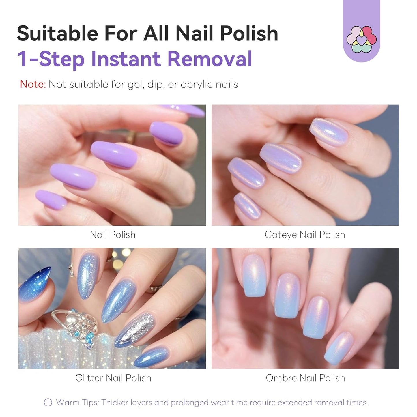 SAVILAND Advanced Nail Polish Remover Pads: 100 PCS Acetone Nail Polish Remover Wipes Super-sized 1-Step Instant Removal For Nails Pad Non-Irritant Individually Wrapped Pads For Salon Use