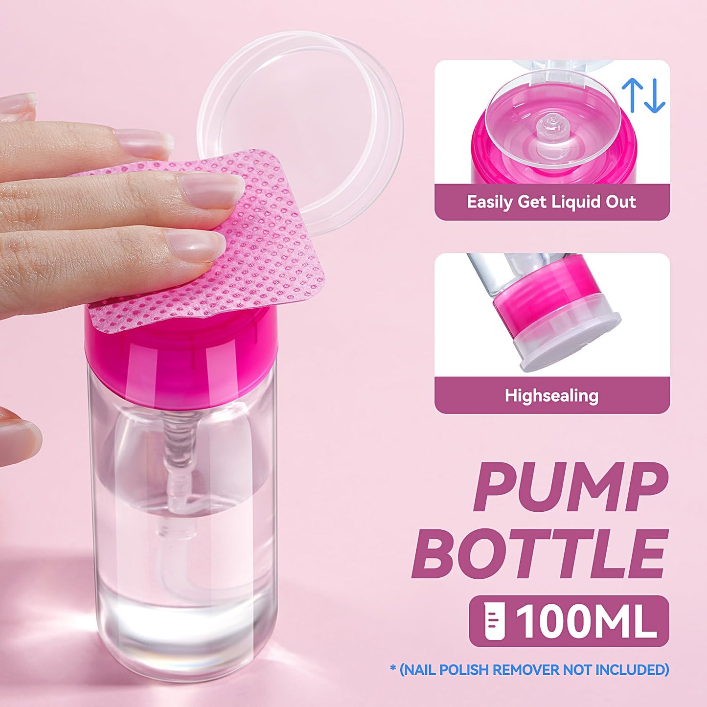 TsMADDTs Gel Nail Polish Remover Tools Kit with 540 Lint Free Wipes, 10 Soak Off Clips, 100ml Nail Polish Remover Bottle, Cuticle Pusher/Peeler, File, Buffer Block