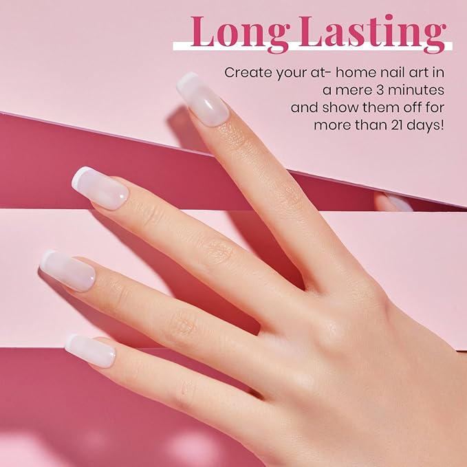 Beetles 2Pcs Milky White Jelly Gel Nail Polish 15ml Neutral Gel Polish Set Translucent Nail Concealer Soak Off UV LED Nail Lamp Jelly Sheer Gel Polish Nail Art Gel Gift for Women