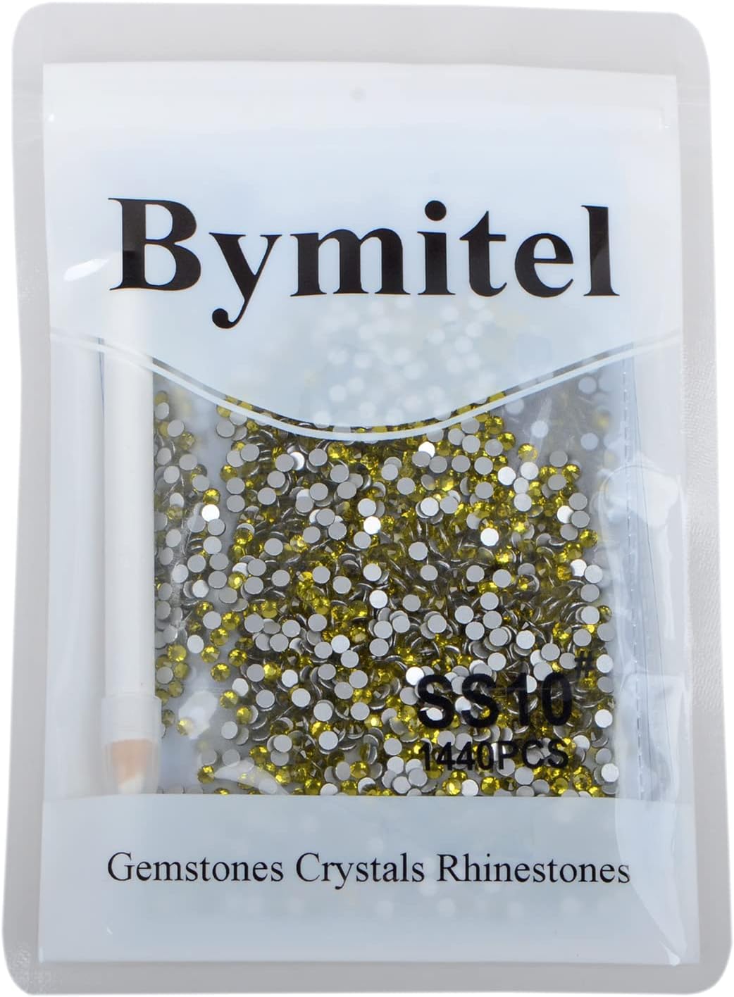 2880PCS Art Nail Rhinestones Non Hotfix Glue Fix Round Crystals Glass Flatback for DIY Jewelry Making with one Picking Pen (ss10 2880pcs, Olivine)