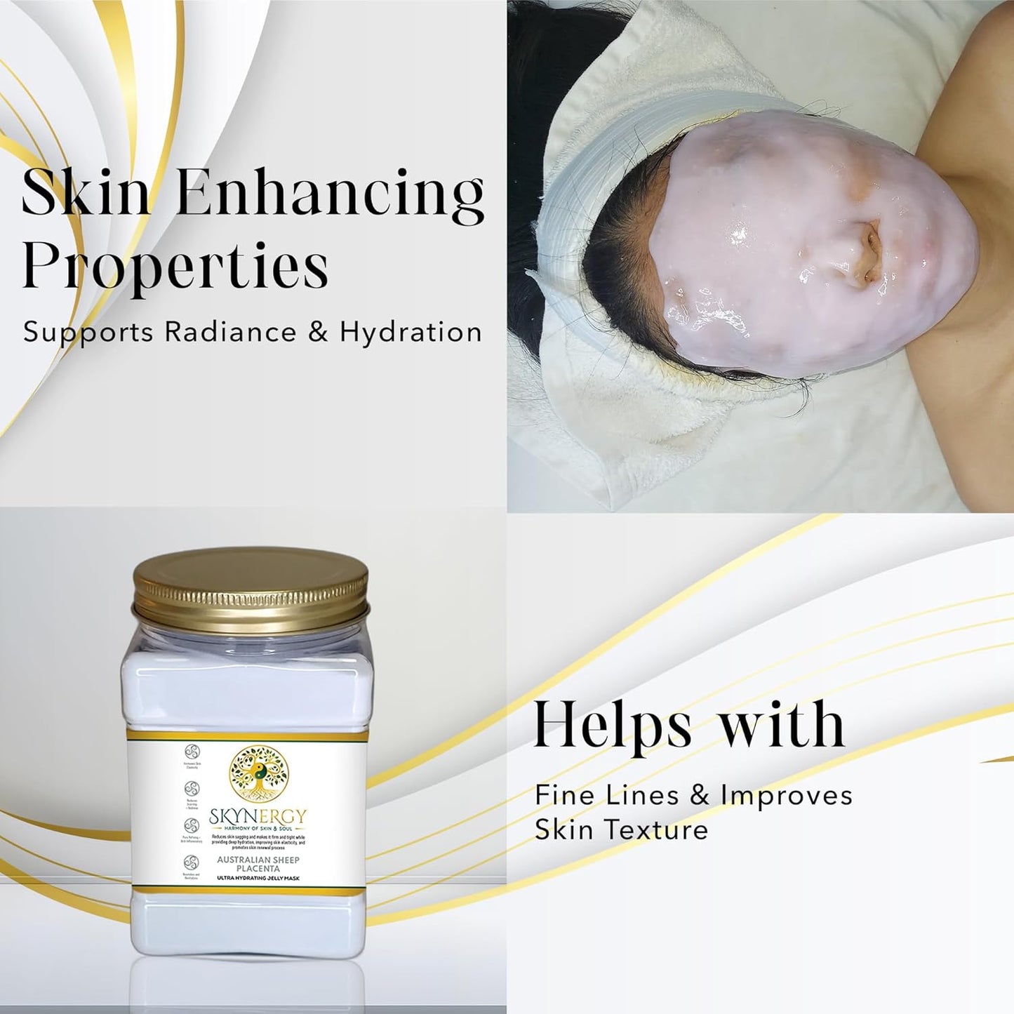 Australian Sheep Placenta Jelly Masks - Professional Grade HydroGlo facials Peel Off Face Mask for Skin Hydration, Radiance, Reduced Fine Lines, and Pigmentation | 12 Applications (30 Fl Oz)