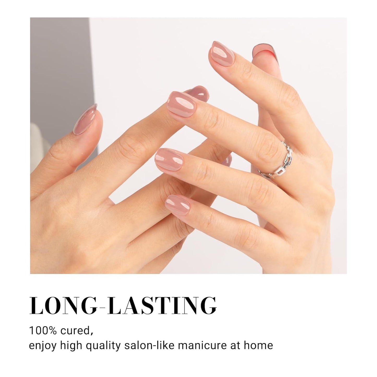MelodySusie 30PCS Semi Cured Gel Nail Strips, Nude Jelly, Salon Quality, Long Lasting, Easy to Apply, Includes 2 Prep Pads, Nail File and Wooden Stick