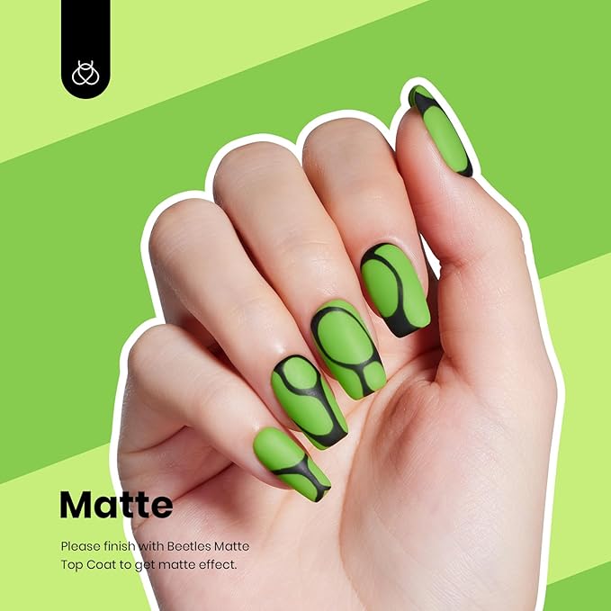 beetles Gel Polish Forest Green - 15ml Lime Green Color Gel Polish Solid Neon Color Soak Off LED UV Manicure Art Design Salon Home DIY for Women & Girls