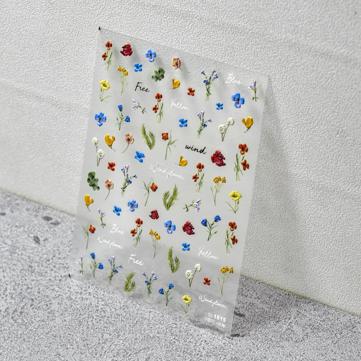 Flower Nail Art Stickers Decals Flowers Nail Stickers Summer Floral Plant Nails Design 5D Embossed Flower Nail Decals Spring Manicure Supply for Women Nails Decoration