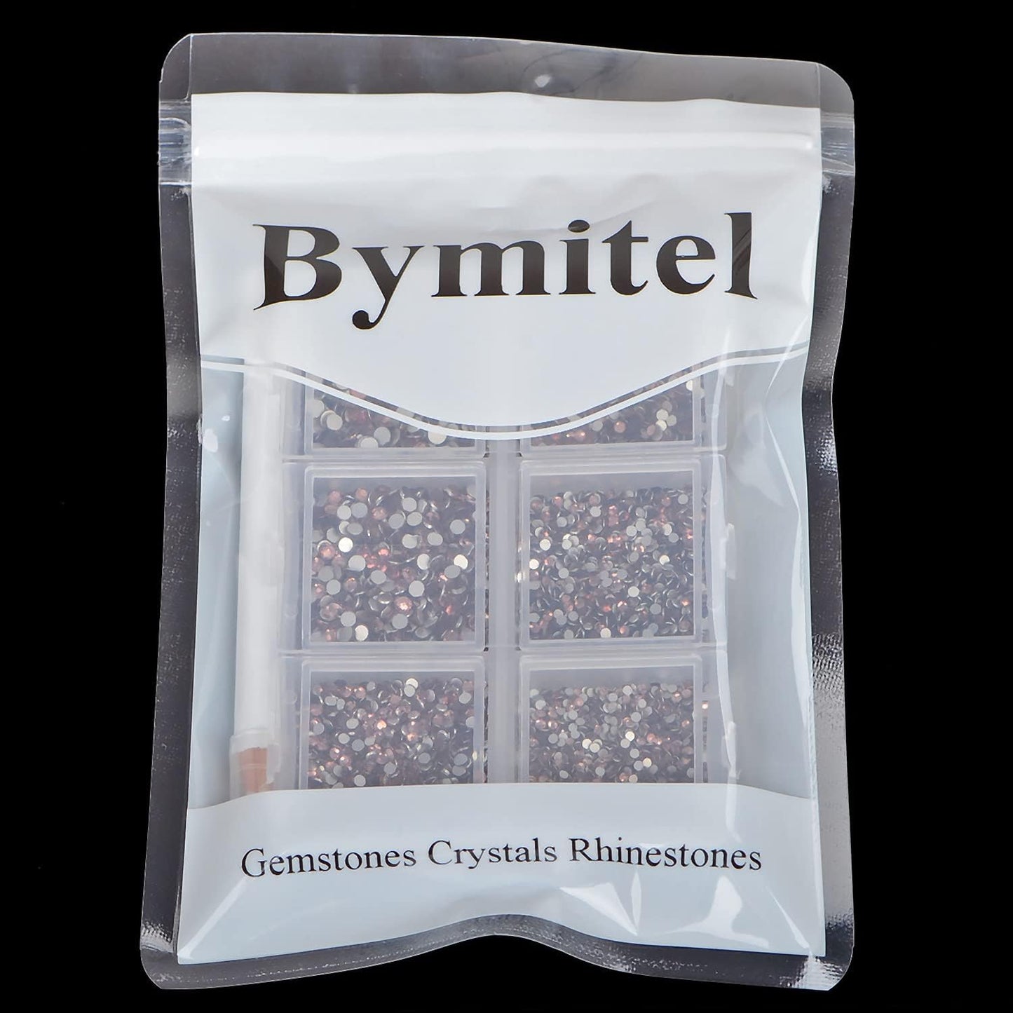 Bymitel 7200 Pieces 6 Mixed Sizes Glue Fix on Glass Rhinestones Round Crystal Gems Flatback for DIY Jewelry Making with one Picking Pen(6-Sizes 7200PCS, Lt. Amethyst)