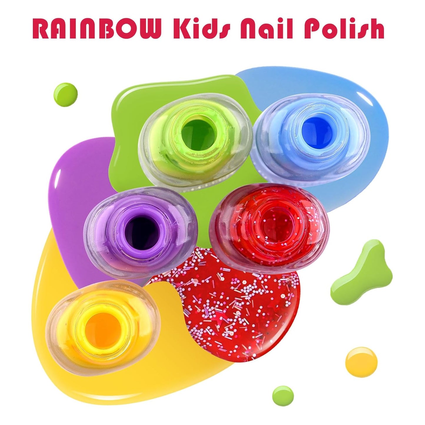 Kids Nail Polish - 12 Colors Rainbow Nail Polishs, Non-Toxic Water-Based Peel Off Nail Polish Set, Gift Kit Set for Kids Girls, Ages 3+