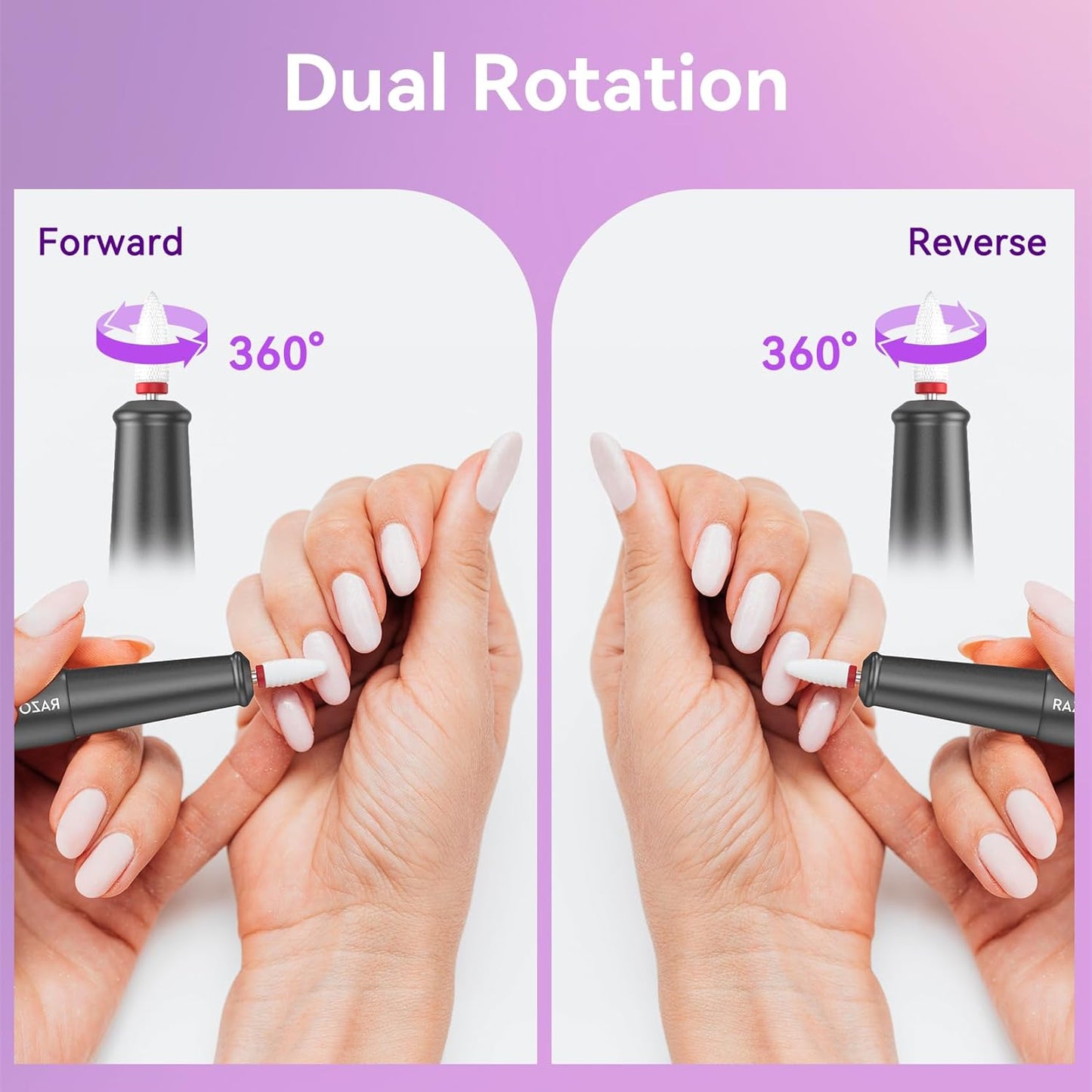 Nail Drill Electric File: Professional for Acrylic Gel Powder Nails Portable Nail Drill for Manicure Pedicure Nail Efile 5 Speeds 12 in 1 with LED Display Rechargeable, Grey