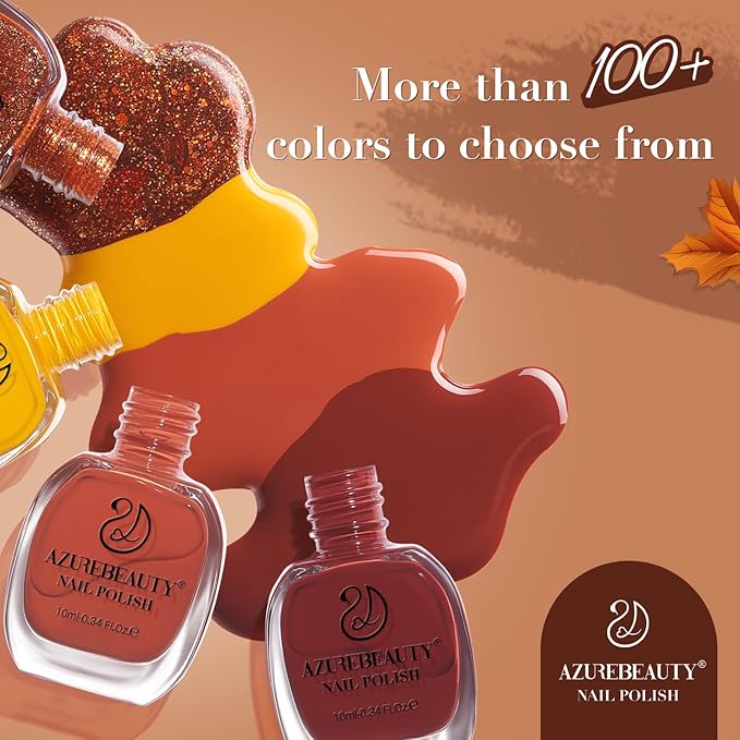 AZUREBEAUTY Gel Nail Polish Set - Nude Brown Fall Series 10ML 6 Colors Classic Gel Polish Popular Nail Art Colors Soak Off U V LED Nail Polish Gel Art Design DIY Salon