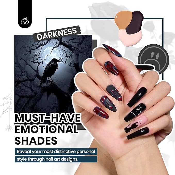 Beetles Fall Gel Nail Polish Set - Emotional Spectrum 69PCS 60 Colors Gel Polish Kit Base Coat Glossy & Matte Top Coat UV Led Soak off Collection Brown Red Black Nude White Gifts for Women