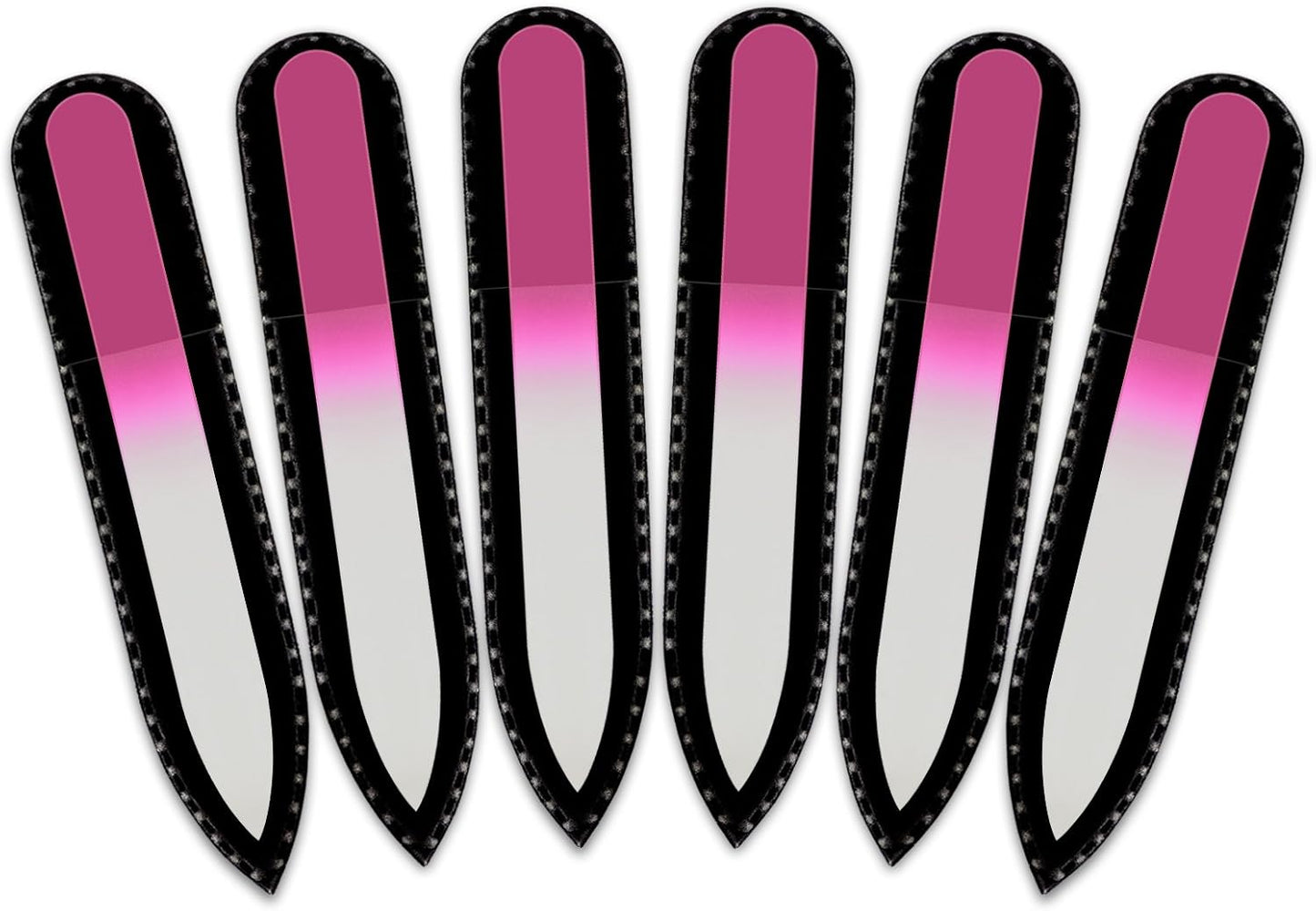 Color Crystal Nail File in Black Pouch - Small/Purse Size - Czech Tempered Glass - Handmade in Czech Republic