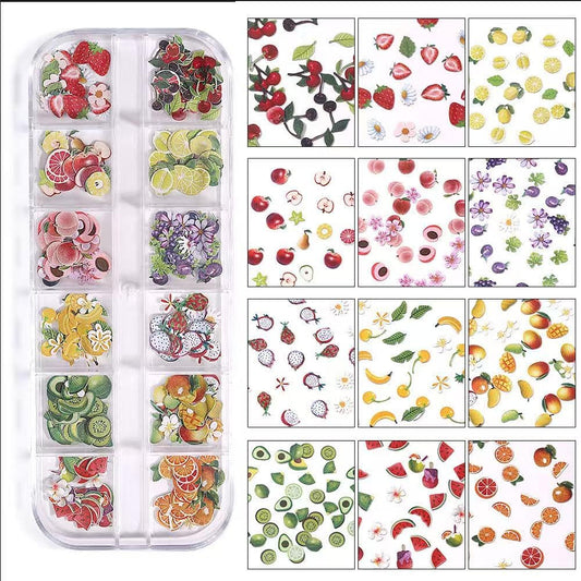 Mixed Colors Nail Flowers, 300pcs 3D Flower Nail Art Sequins Decals Mixed Leaves Design Slice Nail Flowers Ultra Wood Pulp Flakes Sequins 4