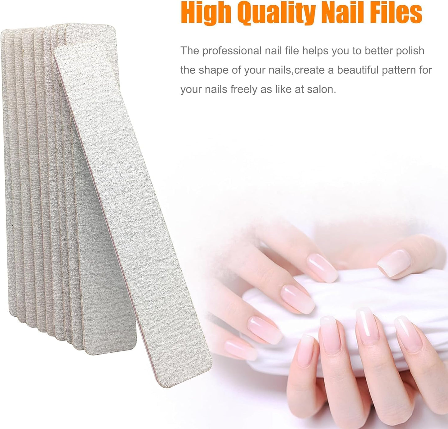 27pcs Double Sided Emery Board,80/80 Grit Nail Files for Acrylic Nails, Professional Nail File