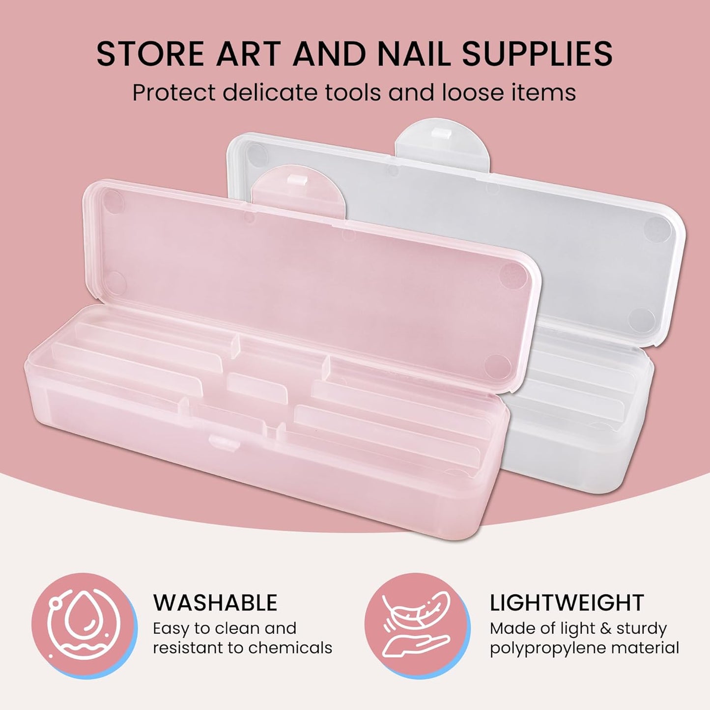 Beauticom Double-Layer Personal Storage Storage Case for Professional Nail Art Pens, Nail Brush, Tools (Pink)