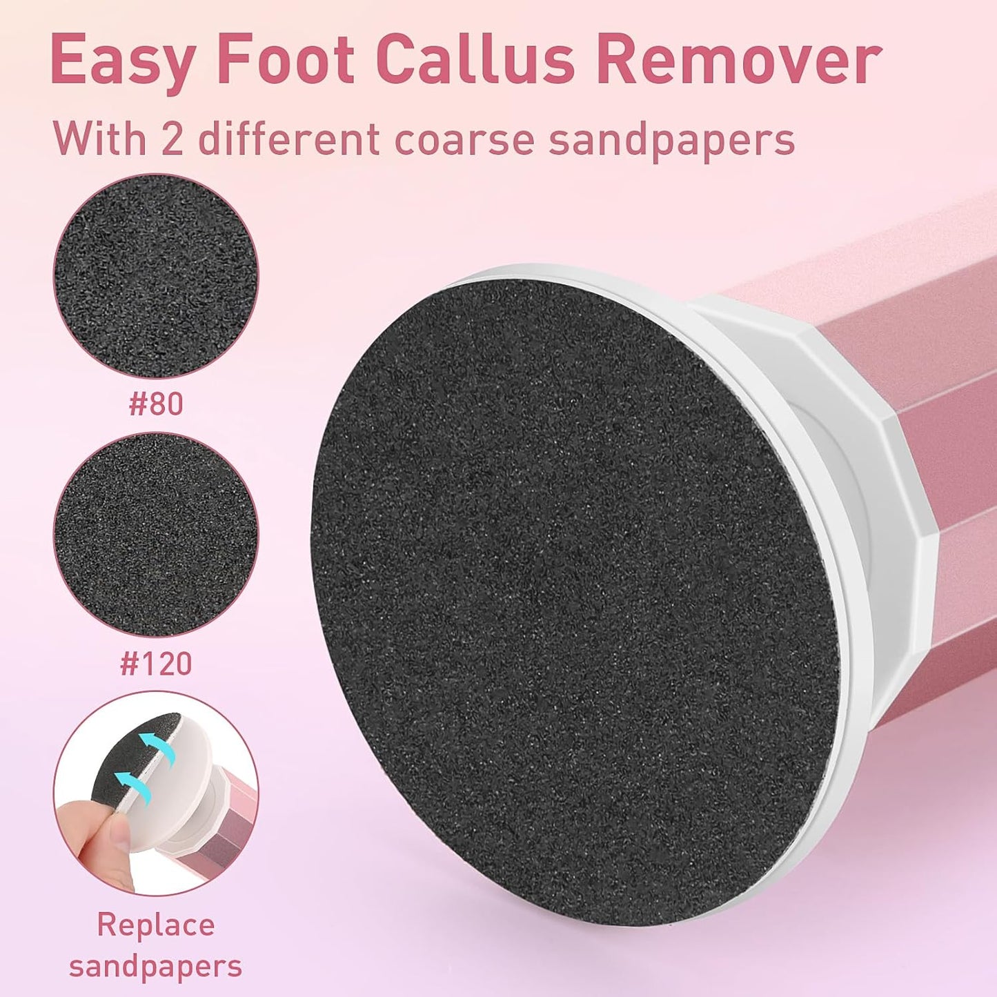 Blumway Electric Foot Callus Remover, 2 in 1 Electric Foot File Nail Grinder, 9 Adjustable Speeds &10+10+10 Replacement Sandpaper Pedicure Tools for Men Women Feet Dead Skin