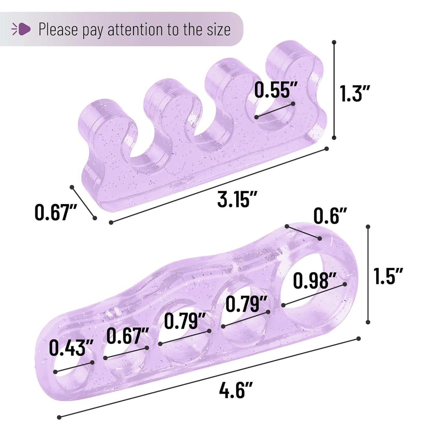 Dr. JK- ToePal Gel Toe Separator, 4 Pairs, Toe Spacers, Bunion Corrector, Christmas Gifts