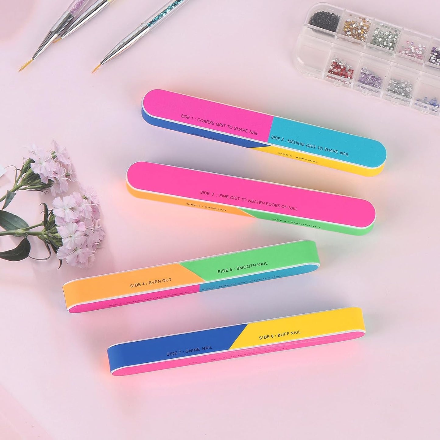 10 Pcs 7 Way Nail Buffer Blocks Nail Files Buffing Block for Shaping & Shining Natural Nails Manicure Tool