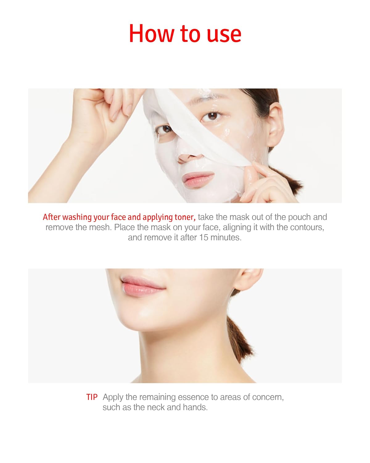 Dual Mask Korean Face Mask for Anti Aging, Firming, Hydrating, Nourishing with Highly Concentrated Peptide, Vitamin C Essence - Hypoallergenic Microfiber Sheet, 1.02 fl.oz. 5 Sheets