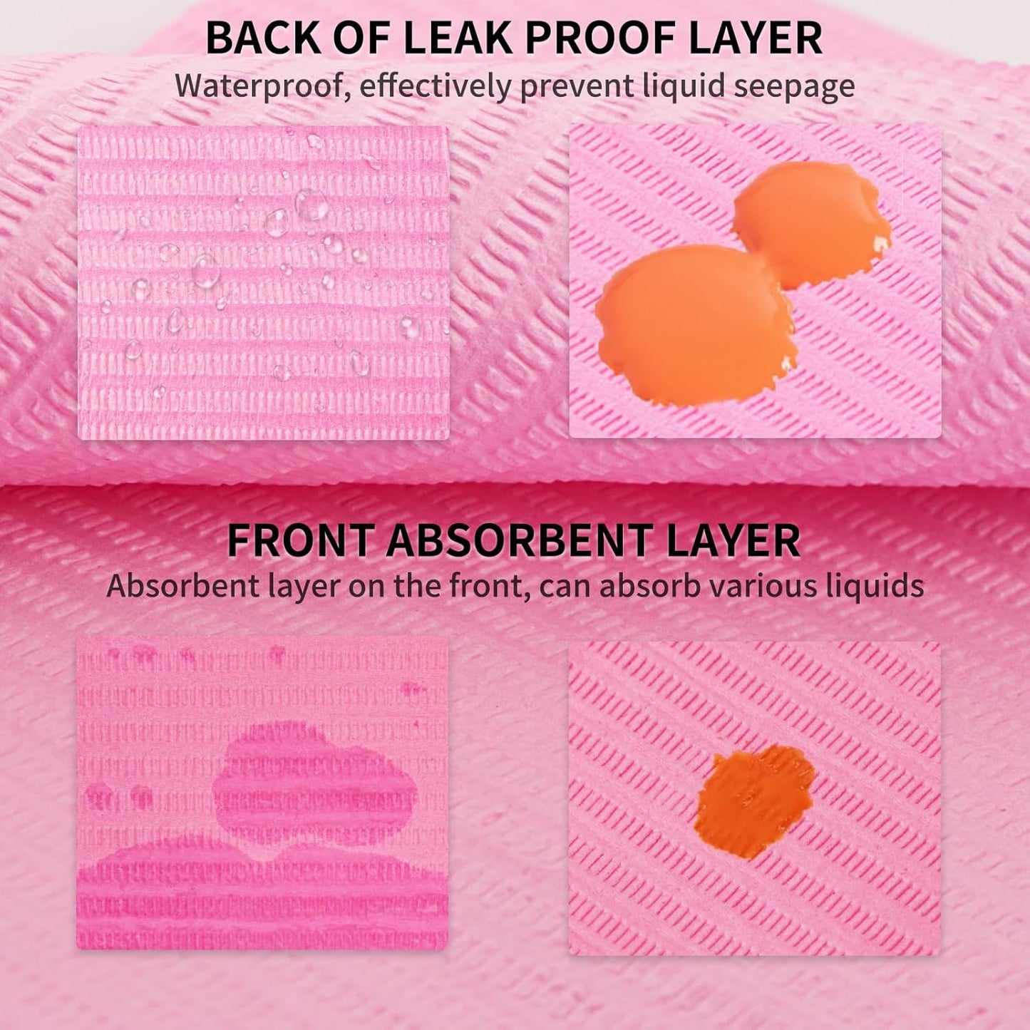 490pcs Disposable Nail Mats Foldable Nail Paper Towels, Table Acrylic Nail Practice Sheet, 3 Ply Waterproof Clean Nail Table Practice Mat for Salon Manicure Tattoo,Nail Art Accessories 13"x18"(Pink)