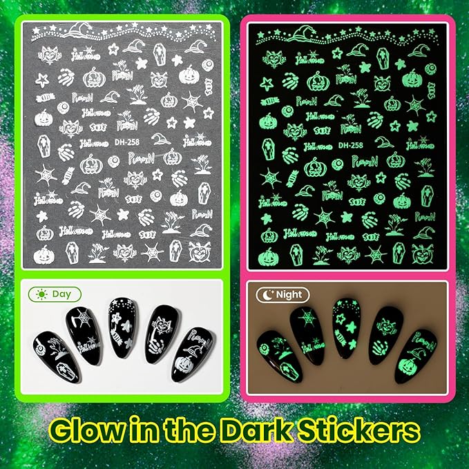 Beetles Halloween Gel Nail Polish Set – Wicked Mystic 8 Colors Gel Polish Kit, Gold Silver Black Green Blue Cat Eye Purple Red Glitter with Nail Art Accessories UV LED Soak Off Manicure Gift for Women