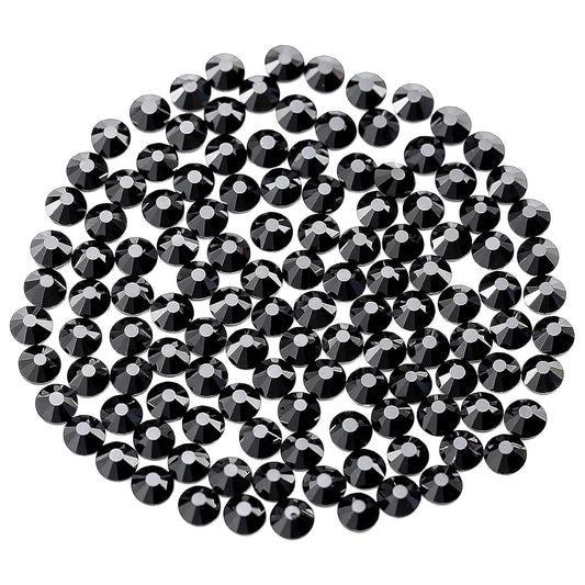 Novani Black Rhinestones 1440pcs SS10 Glass Rhinestones Crystal Flatback Gemstones for Crafts Nails Makeup Bags and Shoes Decoration（SS10, 2.8mm）