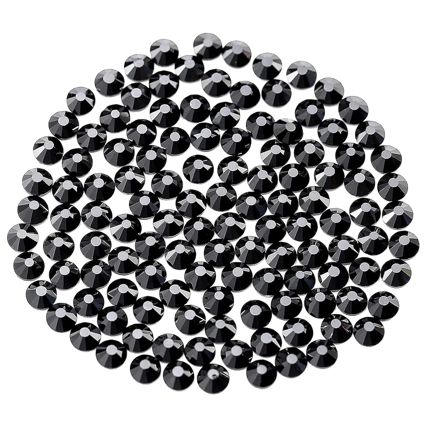 Novani Crystal Rhinestones, Flatback Loose Gemstones 288pcs Glass Rhinestones for Clothes Shoes Crafts Makeup Nail Art and DIY Decorations(SS34, Black)