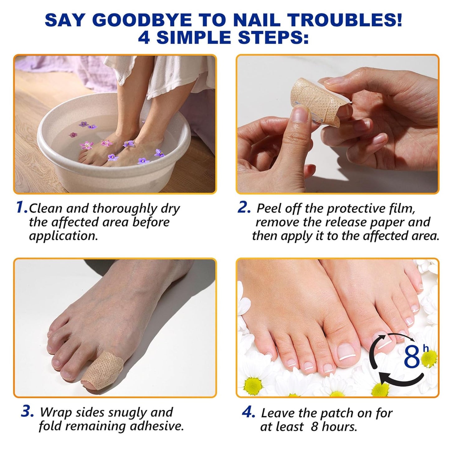 Nail TreatmentFungal Nail Patches For Toenails 32patches, Restore The Nails’ Natural Strength And Clarity.