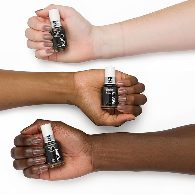 essie Nail Art Studio Jelly Gloss Polish, Vegan, Sheer Black Nail Polish, Ink Jelly, 0.46 Fl Oz