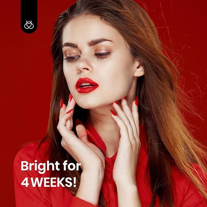 Beetles Red Gel Nail Polish, 1 Pcs 15ml 0.51 FL.OZ Red Color Soak Off U V LED Gel Polish Nail Art Design Manicure Salon DIY Salon