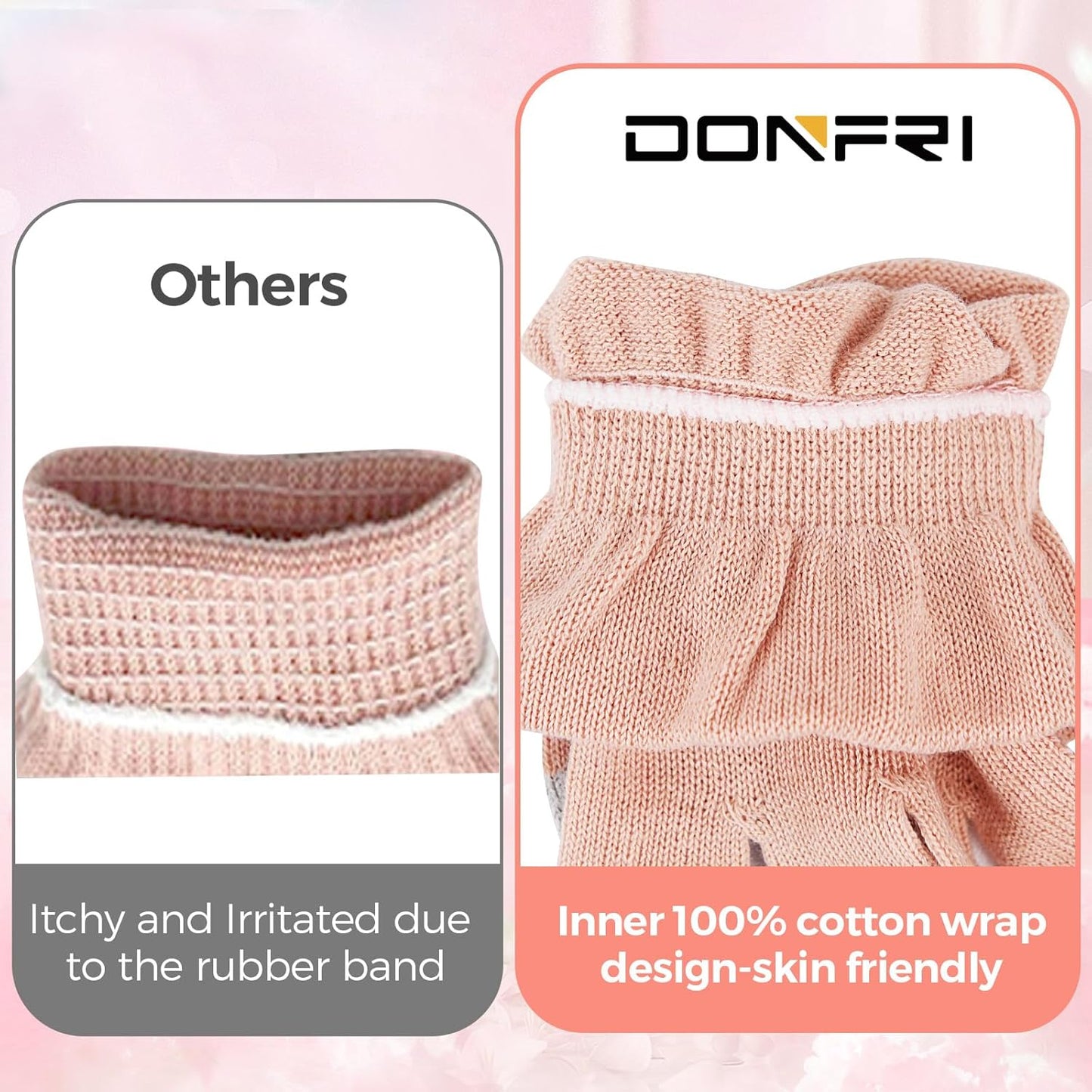 Donfri 6 Pairs Moisturizing Gloves Overnight Kids Cotton Gloves for Eczema Lotion Gloves for Dry Hands,Gloves with Touchscreen Fingers Sleeping (XS)