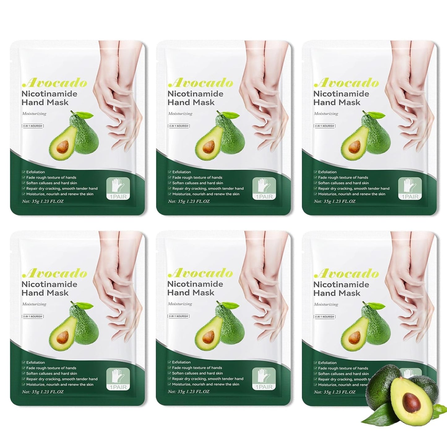 6PCS Hand Masks,Hydrating Hand Masks Moisturizing Gloves Overnight for Dry Cracked Hands,Daily Hand Care Hand Masks Gift Set for Women and Men F