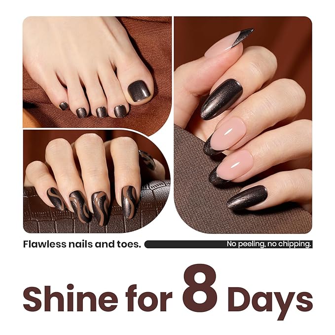 Beetles Nail Polish, 15ml Hot Toddy Naughty Nail Polish Gilded Vintage, Glitter Chocolate Color Luxury Fast Drying & Long Lasting Nail Lacquer Shimmer Art Effect for DIY Nail Salon-Quality Results