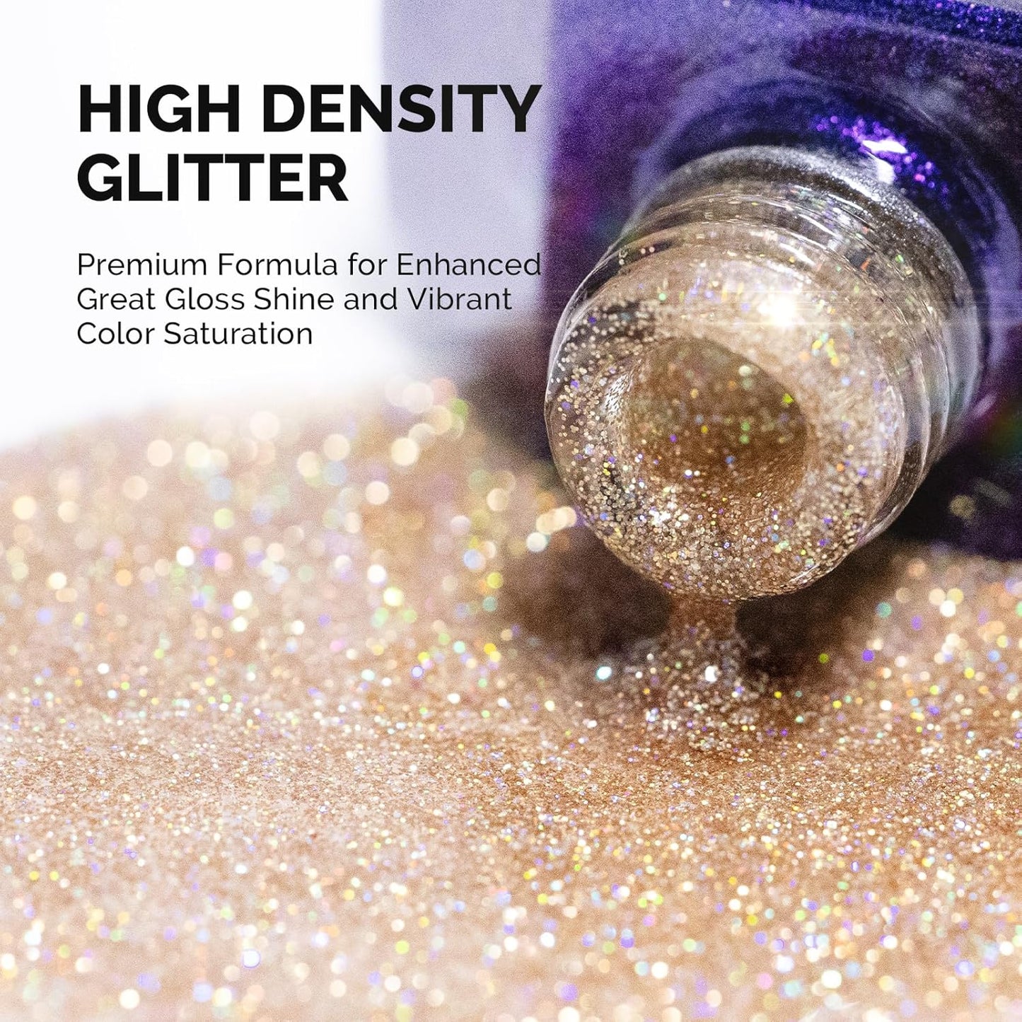 MelodySusie Galaliver Glitter Gel Nail Polish, 15ML Sparkly Shimmer Gel Polish Soak Off UV LED Cured Long Lasting Gift for Women DIY Nail Design Nail Art Manicure Golden Brown X07