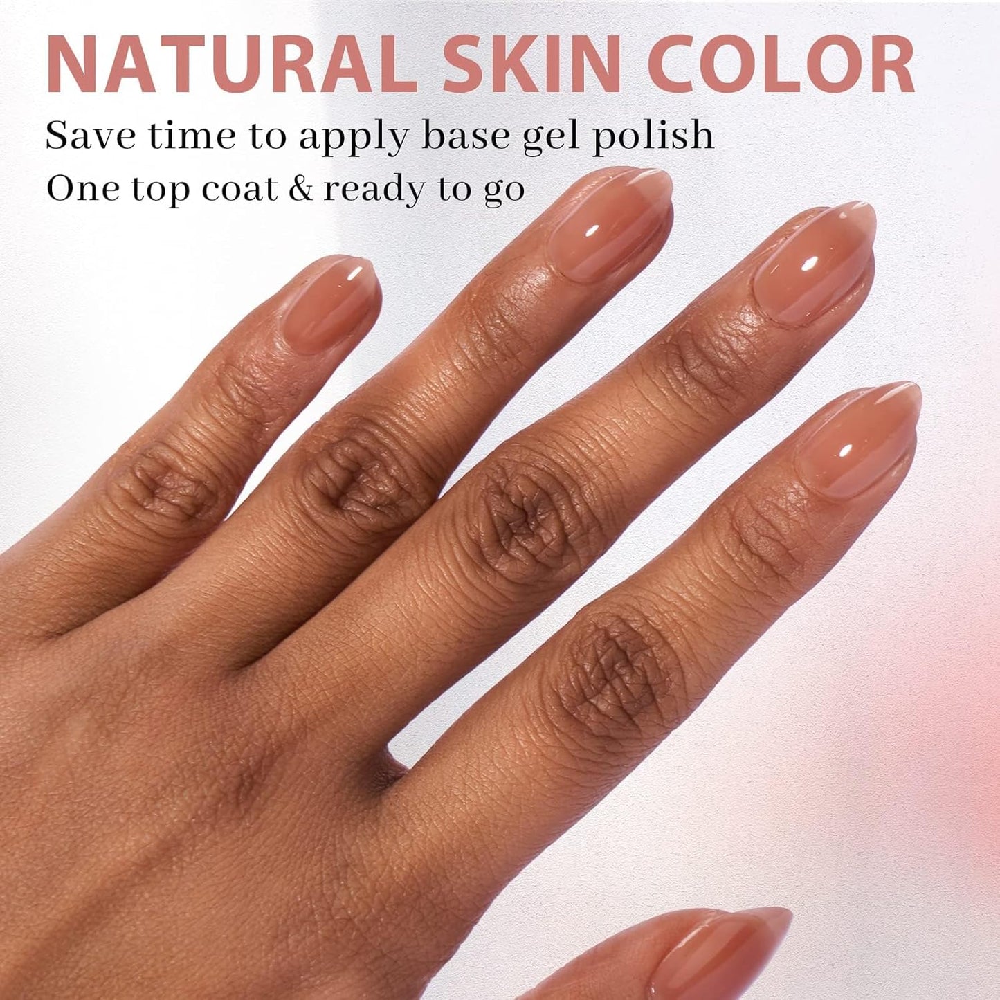 BTArtbox Short Almond Nail Tips - Soft Gel Nail Kit with Tip Primer Base, 160 pcs Brown Pre-colored Fake Nails with Gel Nail Glue and Top Coat Nail Extension Kit for Women's Gift