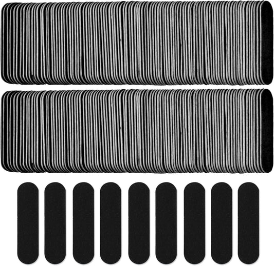 300 Pack Mini Nail File Bulk(180/240 Grit), Disposable Nail Files Double Sided Emery Boards Home or Professional Manicure Tools(Black)
