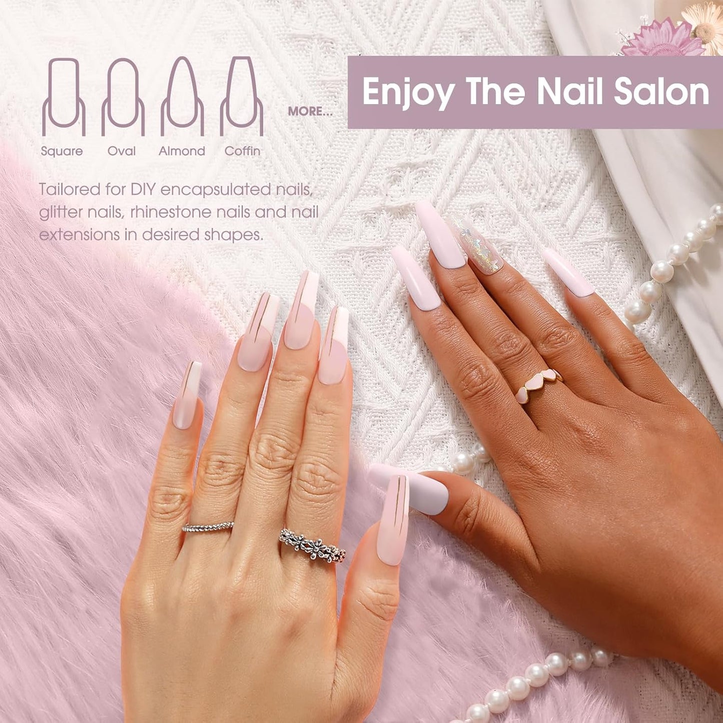 ROSALIND Light Purple Poly Extension Gel, 60ml/2 oz Gray Pink Poly Nail Gel Building Enhancement for Nail Thickening Decoration Fall Colors Set, Easy to DIY Use at Home Need UV Lamp