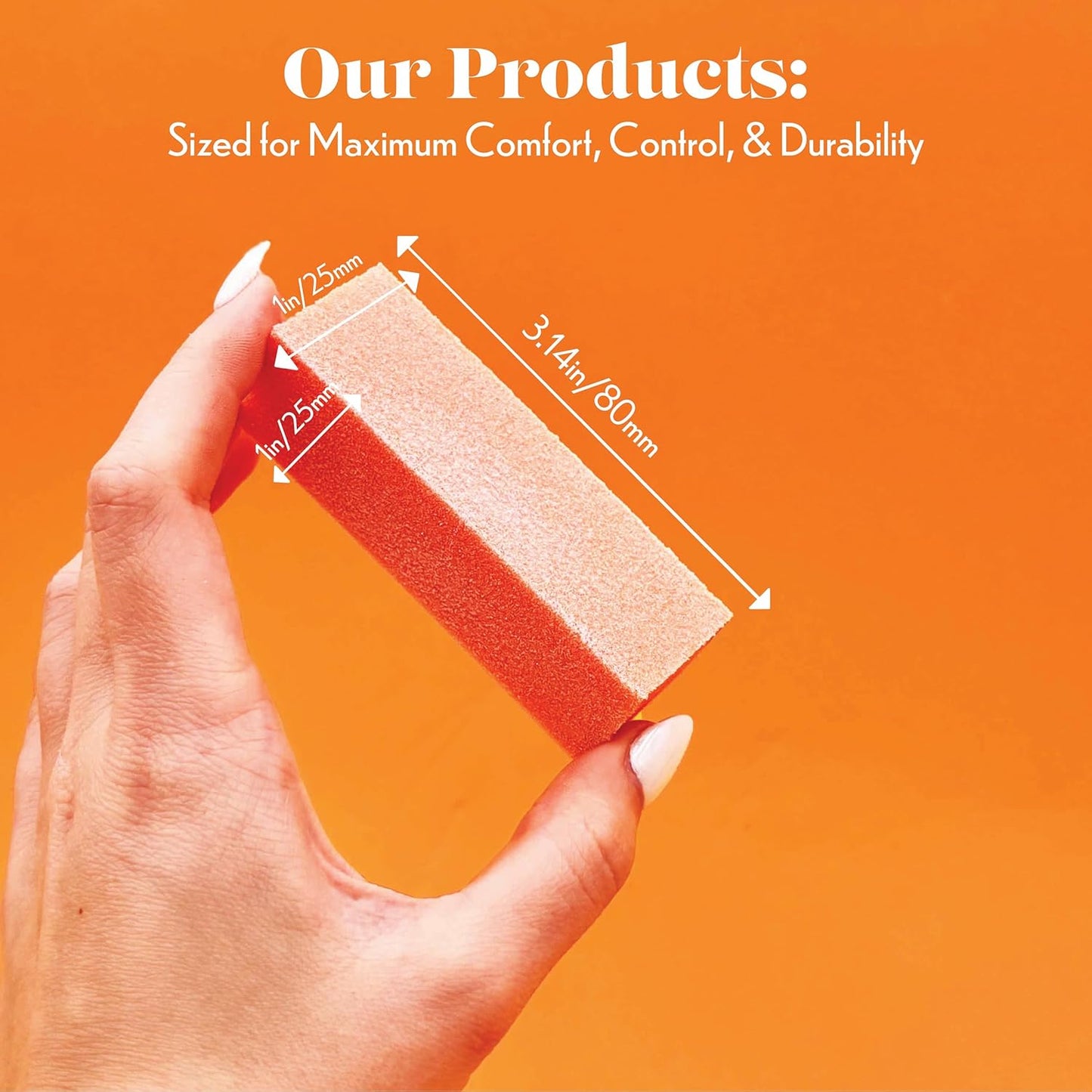 3 Way Nail Buffer Block - Orange White 60/60 500pcs