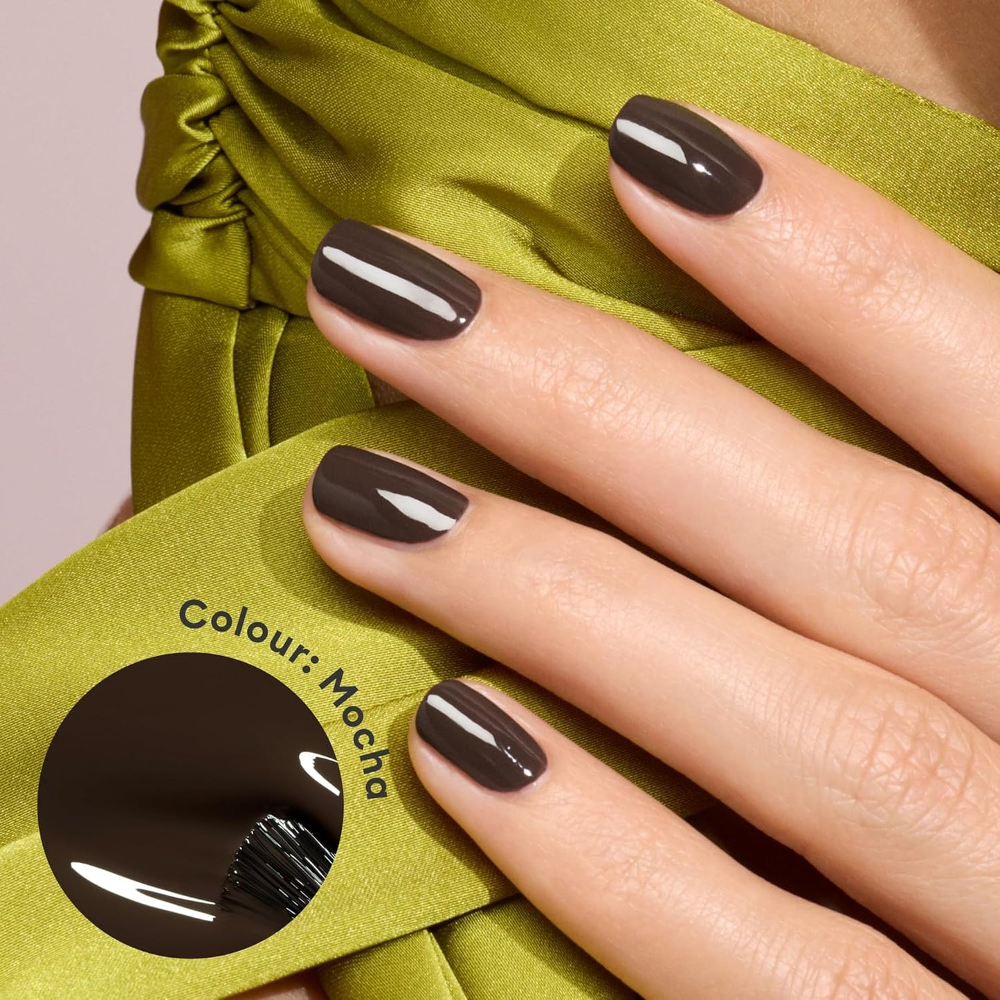 Manucurist Green MOCHA - Dark Brown With Cool Undertones Nail Polish - 9-Free, Vegan and Plant-Based - Quick Dry Manicure - Non Toxic Nail Polish - Made in France - 0.5 fl oz