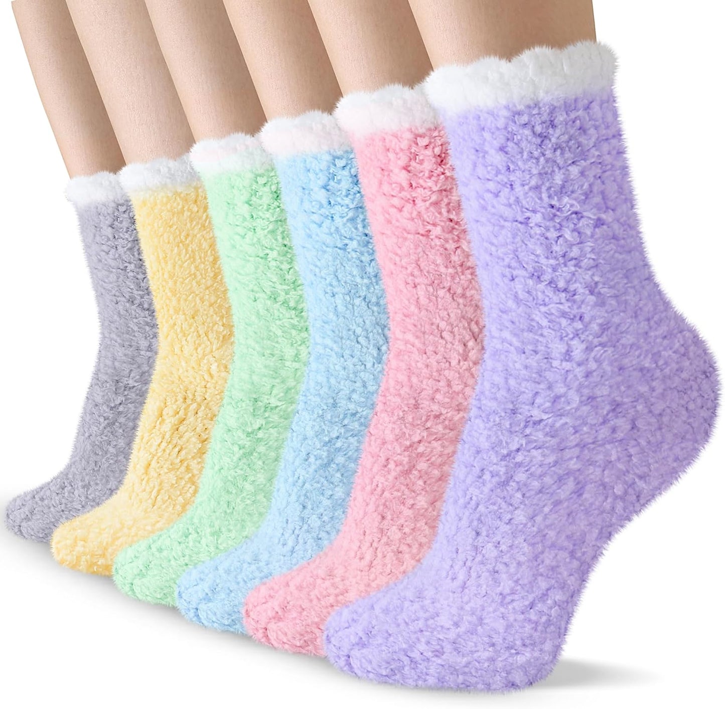 TEHOOK Warm & Cozy Gifts for Women, Stocking Stuufers, Fluffy Fuzzy Plush Sleeping Slipper Socks - Soft Warm Fabric