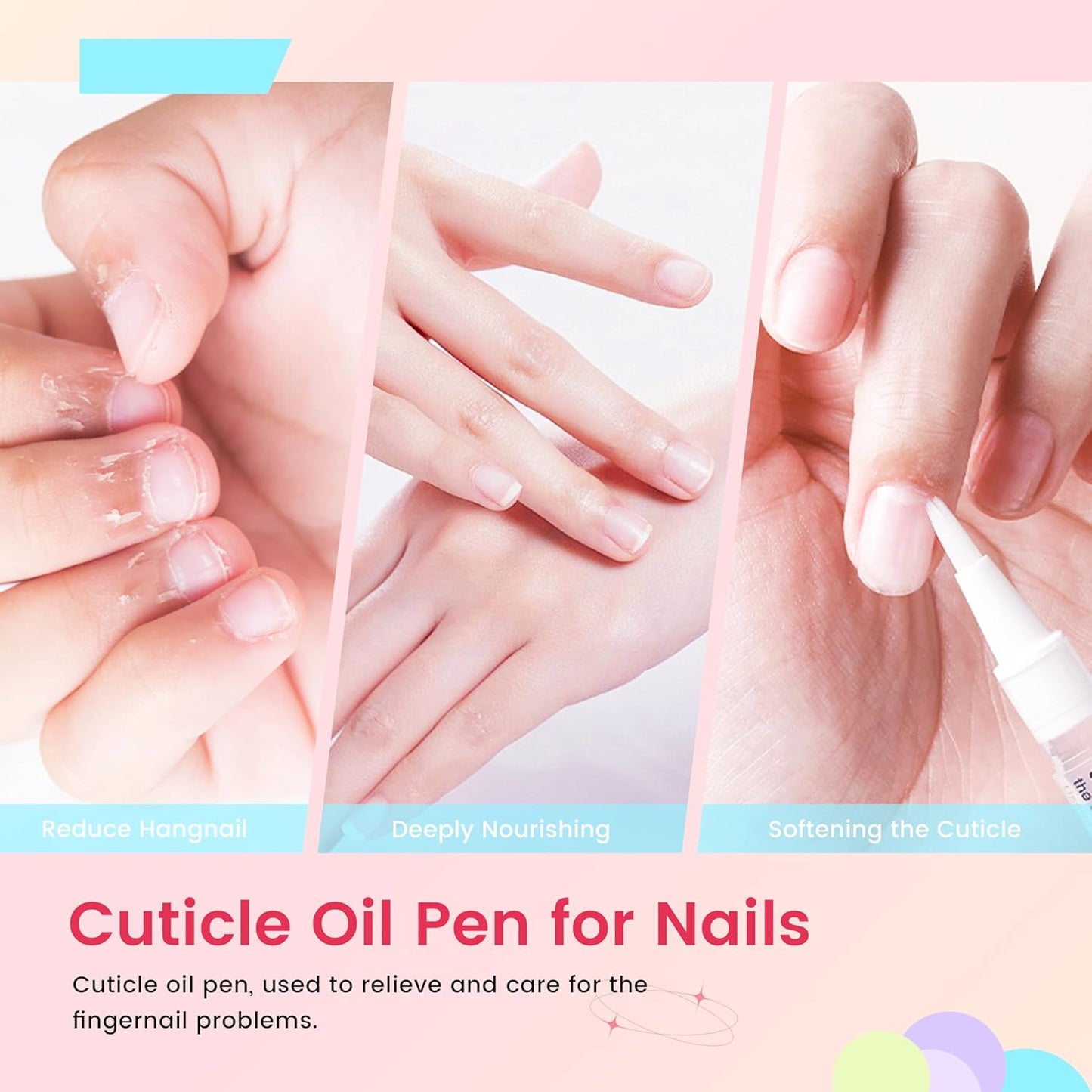 Spray Nail Glue Remover & Cuticle Oil Pen Set Press on Nail Remover Glue off Remove Nail Care Nails Art Tools with Nail Polish Remover Pads (set1)