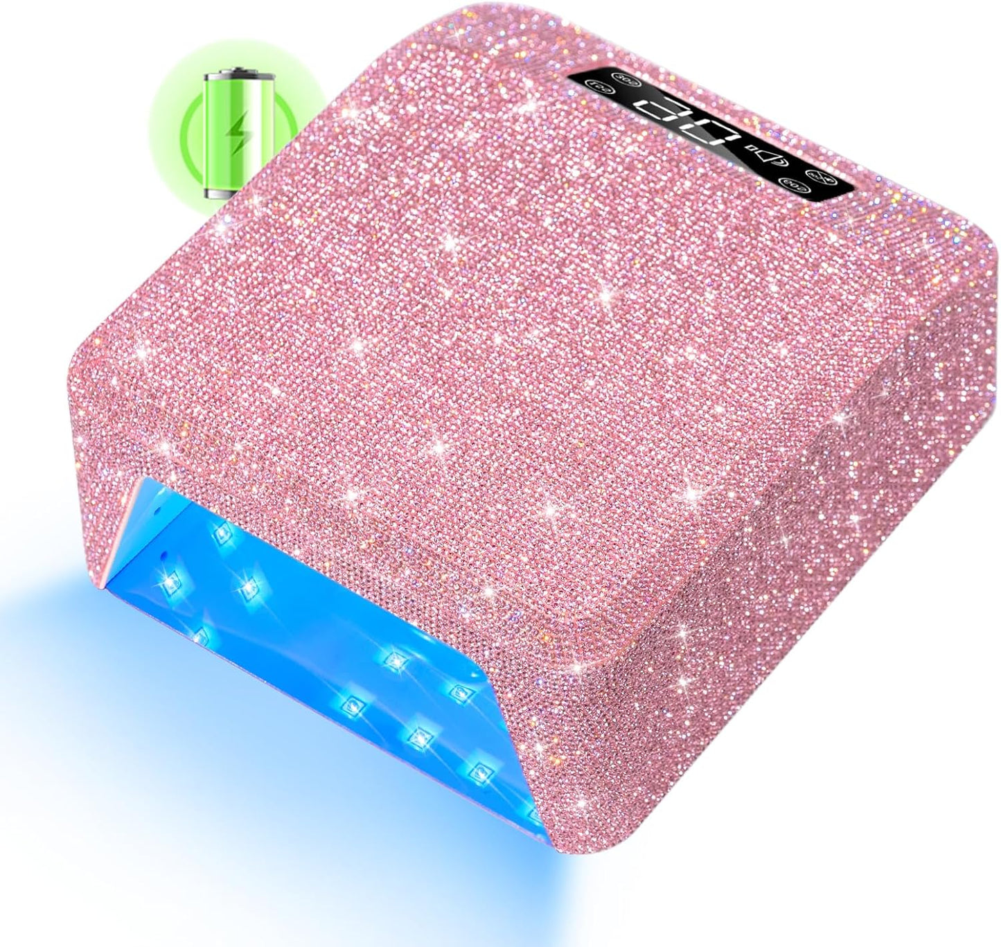 UV Light for Gel Nails, CHRISTINE SHELLY UV Nail Lamp, 96W Rechargeable Professional Diamond LED Nail Dryer with 4 Timer Setting, Touch Control&Auto Sensor, Fast Nail Light Curing Lamp for Salon&Home