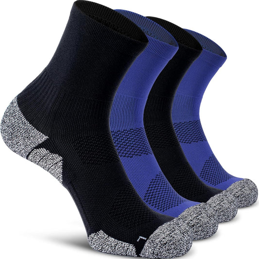 CWVLC Compression Athletic Quarter Socks Cushioned for Men Women