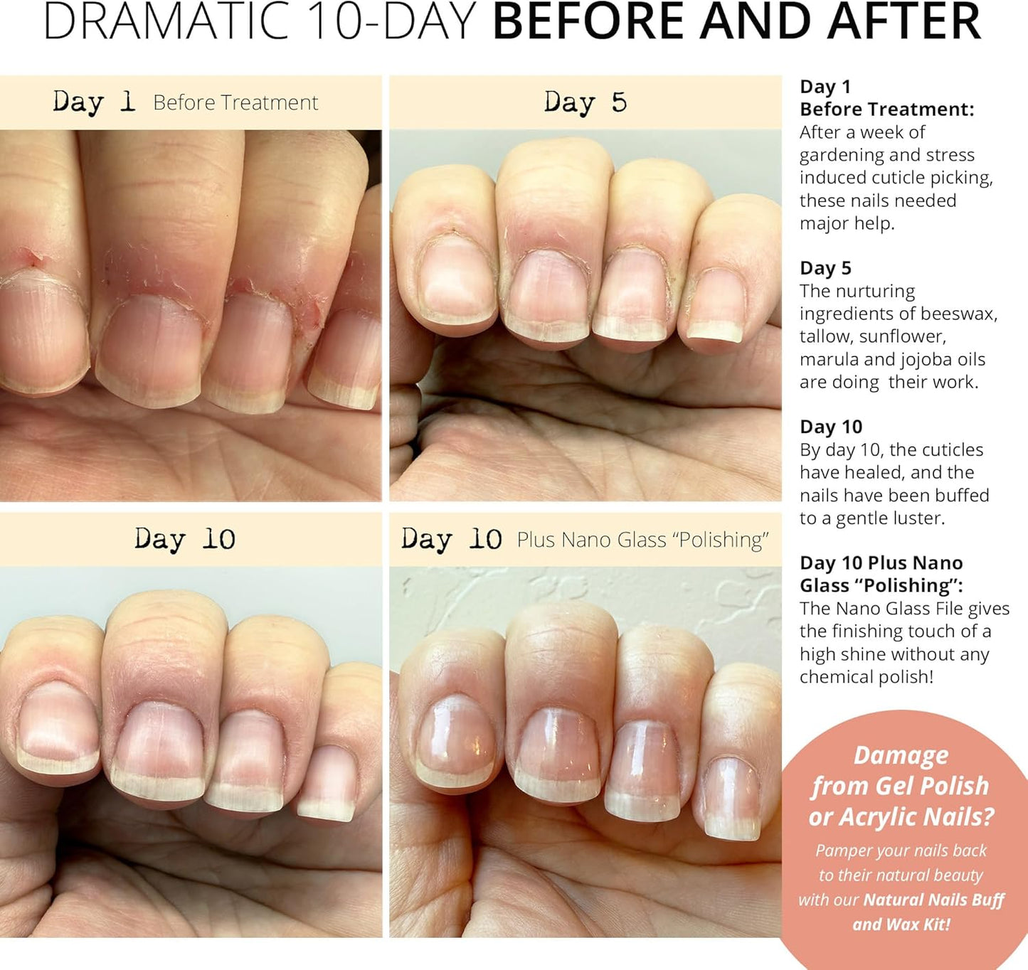 Just Like Jane™ Natural Nails Buff & Wax Kit - New Nano Glass File for Higher Shine!
