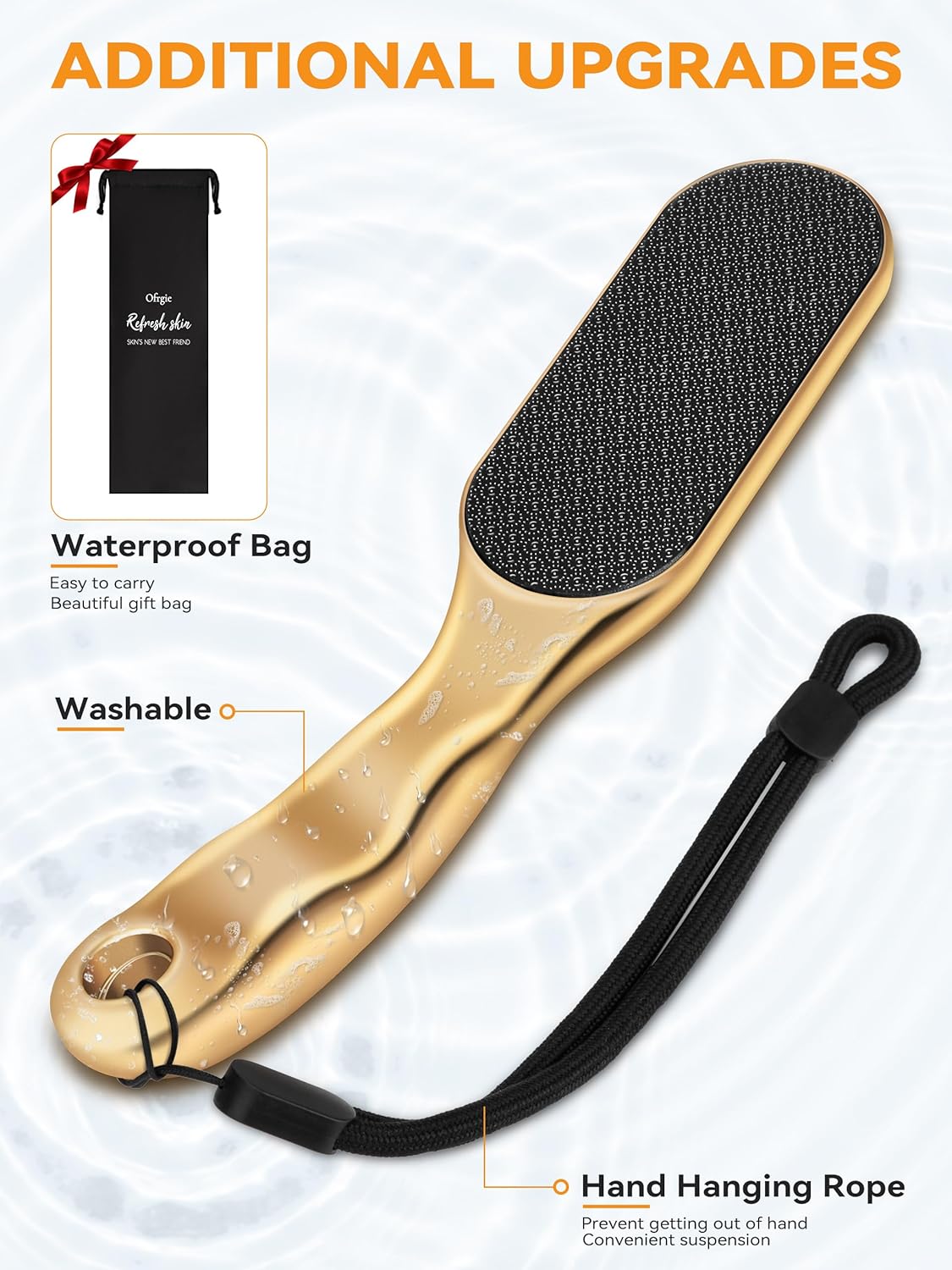 Nano Glass Foot File Foot Callus Remover Scrubber in Shower, Pedicure Tools Feet Scrubber Dead Hard Skin, Anti-Slip Handle Rope & Storage Bag Foot Files for Wet and Dry Feet Care Gift 2Pack