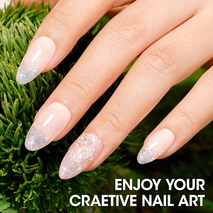 GELLEN Sheer Pink Gel Nail Polish, 18ml Milky Pink Glitter Gel Polish for U V Light, Long-Lasting Soak off LED Cured, for Salon Use Home DIY